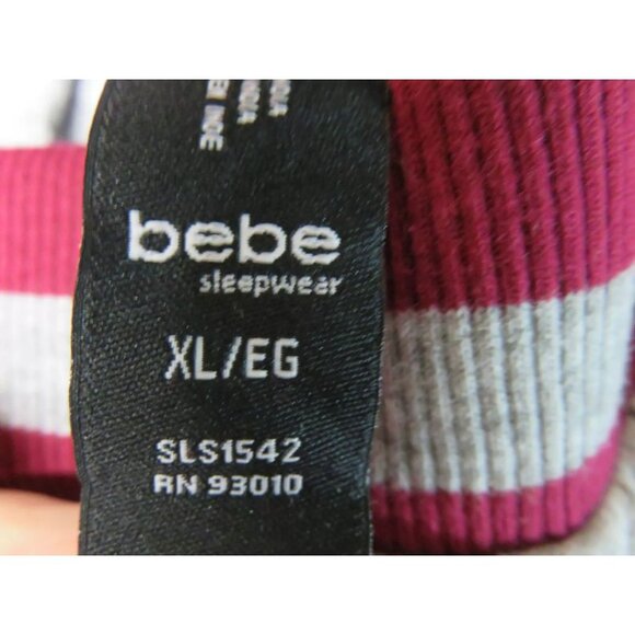 bebe Womens Pajama Set Sleepwear Tank Top & Sweatpants Size Burgundy / Grey XL - Picture 5 of 10